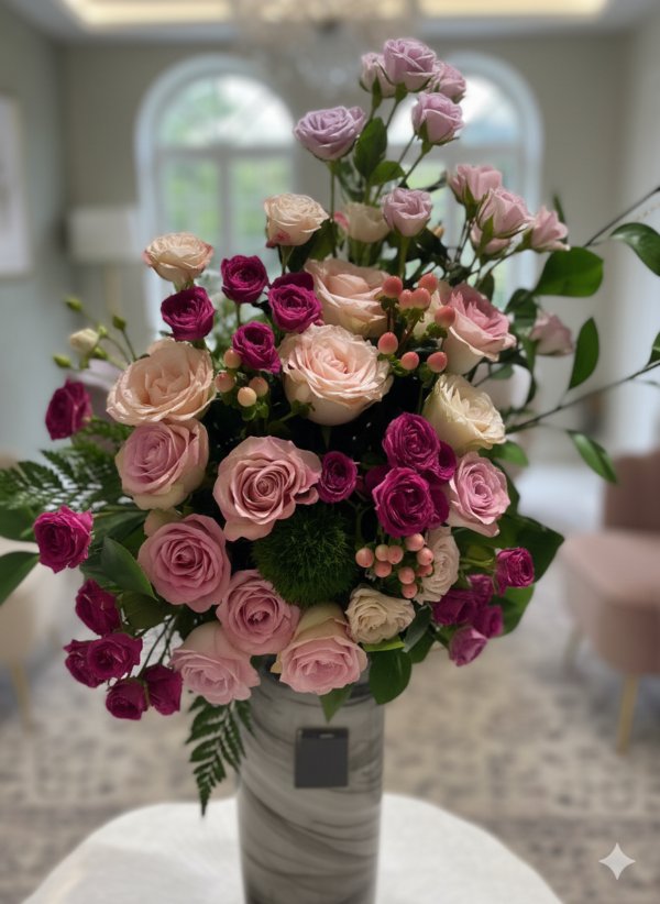 باقة التاج الوردي